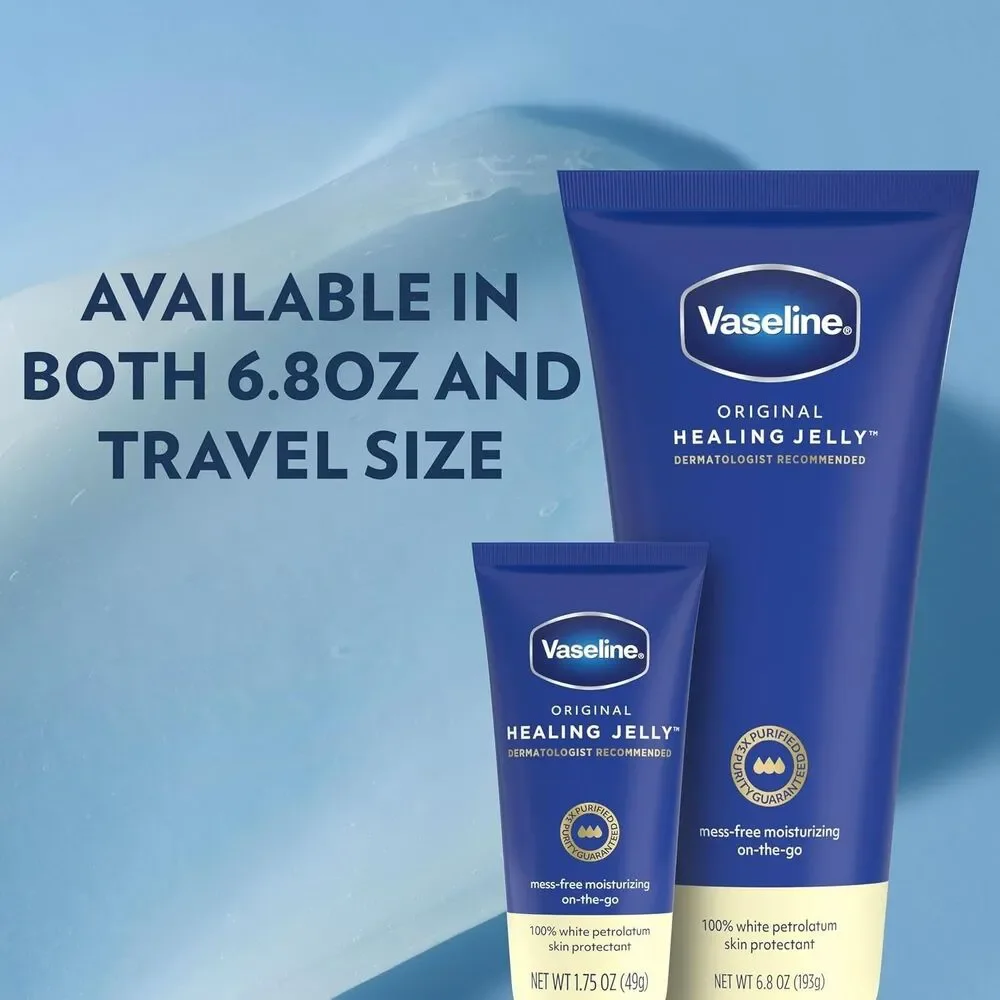 Vaseline Original Petroleum Healing Jelly Tube For Dry Skin Fragrance-Free 6.8oz
